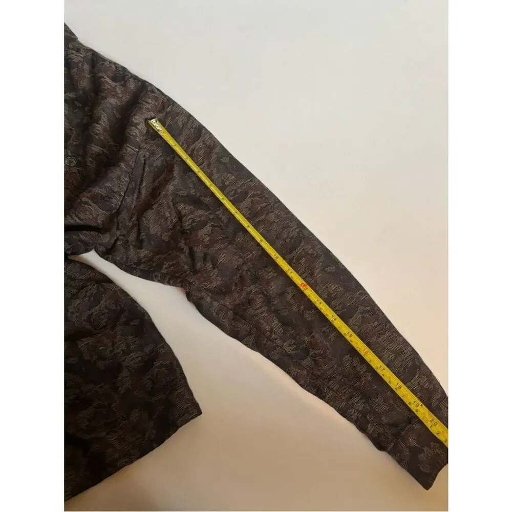 Vintage 70’s Dior Oversized Floral Blazer in Jacquard Brown Size 10